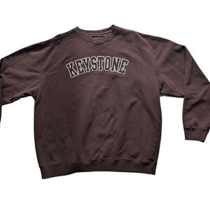 Vintage Alpine Cotton Keystone Sweatshirt XL Brown Arched Graphic Crewneck